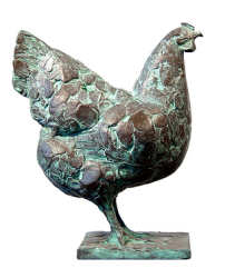 Barnevelder | bronzen beeld van een kip van Coba koster koopt u nu online! ✓Hoogste kwaliteit & service ✓Veilig betalen ✓Gratis verzending