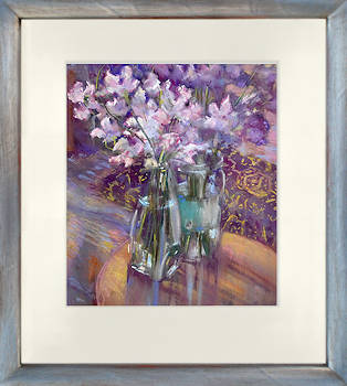 Lathyrus | stilleven schilderij in pastel van Corry Kooy koopt u nu online! ✓Hoogste kwaliteit & service ✓Veilig betalen ✓Gratis verzending