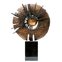 Kosmich gevoel | abstract bronzen beeld met vormen uit de natuur van Ernest Joachim koopt u nu online! ✓Veilig betalen ✓Gratis verzending