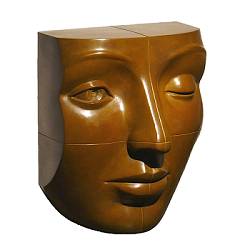 Blockhead bruin | bronzen model beeld van Erwin Meijer koopt u nu online! ✓Hoogste kwaliteit & service ✓Veilig betalen ✓Gratis verzending