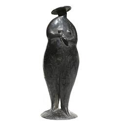 Madonna met hoed | model beeld in brons van Evert van Hemert koopt u nu online! ✓Hoogste kwaliteit ✓Veilig betalen ✓Gratis verzending