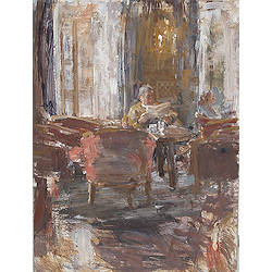 Hotel v/d Werff, In de lounge VIIII | interieur schilderij van Flip Gaasendam koopt u nu online! ✓Hoogste kwaliteit ✓Veilig betalen ✓Gratis verzending