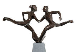Samengaan | bronzen beeld van een man en vrouw van Frans van Straaten koopt u nu online! ✓Veilig betalen ✓Gratis verzending
