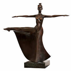 Waaier III | bronzen beeld van een vrouw van Frans van Straaten koopt u nu online! ✓Hoogste kwaliteit ✓Veilig betalen ✓Gratis verzending