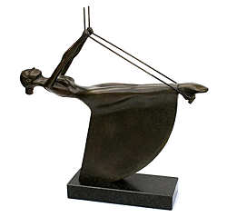 Schommelen | bronzen beeld van een vrouw van Frans van Straaten koopt u nu online! ✓Hoogste kwaliteit ✓Veilig betalen ✓Gratis verzending