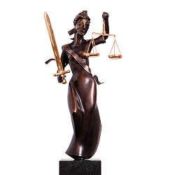 Justitia | bronzen beeld de personificatie van het recht van Frans van Straaten koopt u nu online! ✓Veilig betalen ✓Gratis verzending