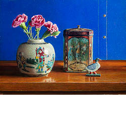 In de blauwe kamer | stilleven schilderij van Herman Tulp koopt u nu online! ✓Hoogste kwaliteit & service ✓Veilig betalen ✓Gratis verzending