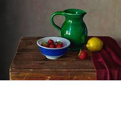 Groene kan | stilleven schilderij in olieverf van Herman Tulp koopt u nu online! ✓Hoogste kwaliteit & service ✓Veilig betalen ✓Gratis verzending