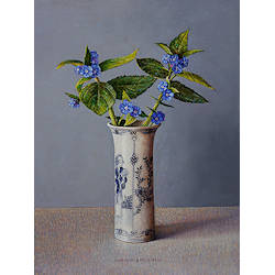 Ossentong in Chinees vaasje | stilleven schilderij van Ingrid Smuling koopt u nu online! ✓Hoogste kwaliteit ✓Veilig betalen ✓Gratis verzending