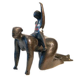 Kruiper | klein bronzen beeld van een vrouw met kind van Jan de Graaf koopt u nu online! ✓Hoogste kwaliteit ✓Veilig betalen ✓Gratis verzending