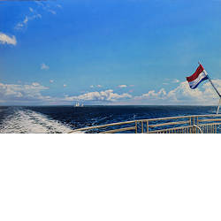 Overtocht | strand-zee schilderij van Janhendrik Dolsma koopt u nu online! ✓Hoogste kwaliteit & service ✓Veilig betalen ✓Gratis verzending