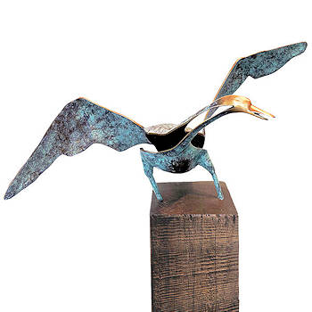 Territoriumdrift | beeld van een zwaan in brons van Leon Veerman koopt u nu online! ✓Hoogste kwaliteit & service ✓Veilig betalen ✓Gratis verzending