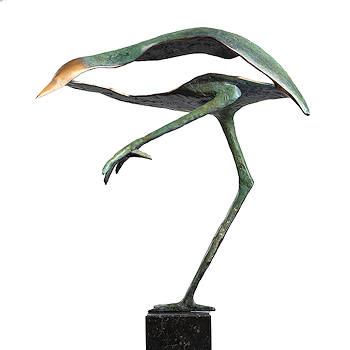 Het lange wachten | vogel beeld in brons van Leon Veerman koopt u nu online! ✓Hoogste kwaliteit & service ✓Veilig betalen ✓Gratis verzending