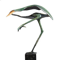 Het lange wachten | vogel beeld in brons van Leon Veerman koopt u nu online! ✓Hoogste kwaliteit & service ✓Veilig betalen ✓Gratis verzending