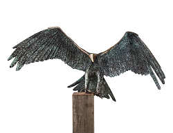 Lucky landing | bronzen beeld van landende vogel van Leon Veerman koopt u nu online! ✓Hoogste kwaliteit ✓Veilig betalen ✓Gratis verzending