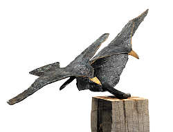 De 2e vliegles | bronzen beeld van een vogel van Leon Veerman koopt u nu online! ✓Hoogste kwaliteit ✓Veilig betalen ✓Gratis verzending