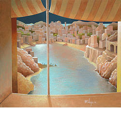 De leegte omarmen | architectuur schilderij van Michiel Schrijver koopt u nu online! ✓Hoogste kwaliteit & service ✓Veilig betalen ✓Gratis verzending