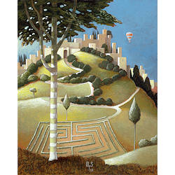 Doolhof | Op weg | architectuur schilderij van Michiel Schrijver koopt u nu online! ✓Hoogste kwaliteit & service ✓Veilig betalen ✓Gratis verzending