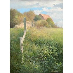 Boven Warffum | landschap schilderij van Peter Durieux koopt u nu online! ✓Hoogste kwaliteit & service ✓Veilig betalen ✓Gratis verzending