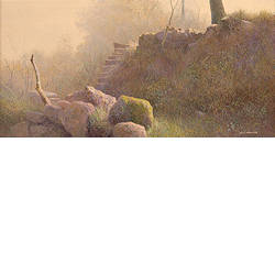 Trap | landschap schilderij in acrylverf van Peter Durieux koopt u nu online! ✓Hoogste kwaliteit & service ✓Veilig betalen ✓Gratis verzending