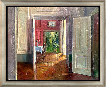 La chambre rouge | interieur schilderij in olieverf van Simeon  Nijenhuis koopt u nu online! ✓Hoogste kwaliteit ✓Veilig betalen ✓Gratis verzending