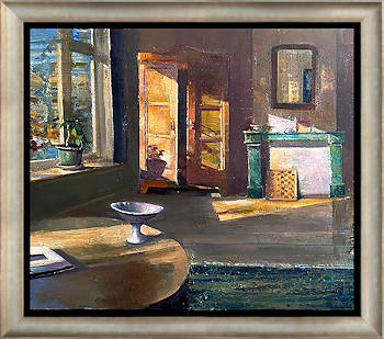 Middag | interieur schilderij in olieverf van Simeon  Nijenhuis koopt u nu online! ✓Hoogste kwaliteit & service ✓Veilig betalen ✓Gratis verzending