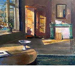 Middag | interieur schilderij in olieverf van Simeon  Nijenhuis koopt u nu online! ✓Hoogste kwaliteit & service ✓Veilig betalen ✓Gratis verzending